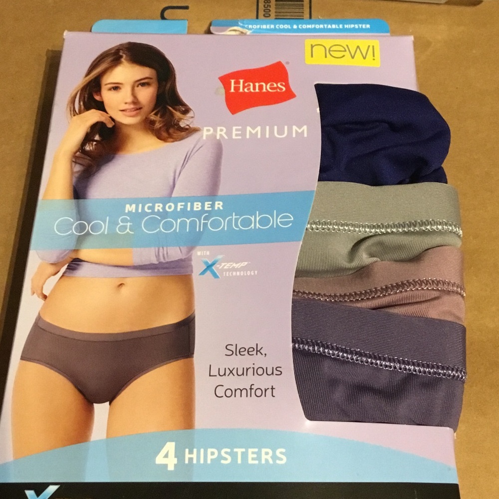 Hanes Premium Microfiber Hipster 4-Pack - Navy, Olive, Mauve, Charcoal